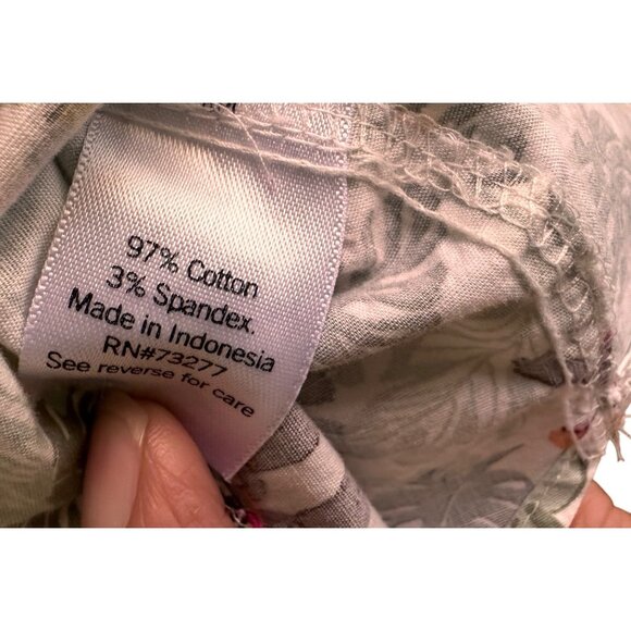 Croft & Barrow Size XL Tropical Toucan Cotton Print Button-Up Women Shirt - Picture 8 of 9